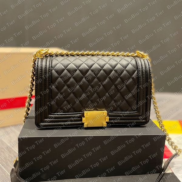 10a tier quality boy bags 25cm chain flap quilted bag luxury designer lady calfskin caviar leather shoulder bag crossbody handbags purse clu
10a tier quality boy bags 25cm chain flap quilted bag luxury designer lady calfskin caviar leather shoulder bag crossbody handbags purse clu