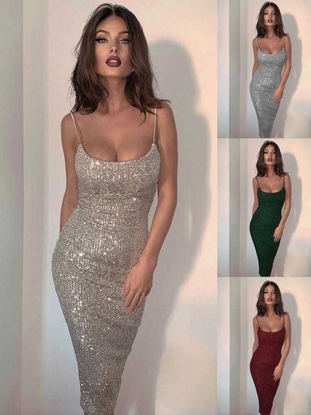 party dresses deive teger 2022 new fashion sequined spaghetti strap backless bodycon midi dress for women evening party vestidos 9012 t22093, White;black
party dresses deive teger 2022 new fashion sequined spaghetti strap backless bodycon midi dress for women evening party vestidos 9012 t22093, White;black