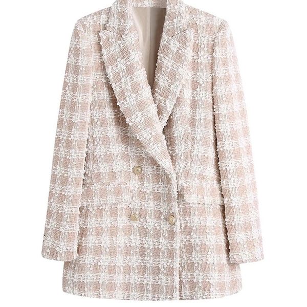 women's suits blazers traf women fashion tweed double breasted blazer coat vintage long sleeve flap pockets female outerwear chic veste, White;black
women's suits blazers traf women fashion tweed double breasted blazer coat vintage long sleeve flap pockets female outerwear chic veste, White;black