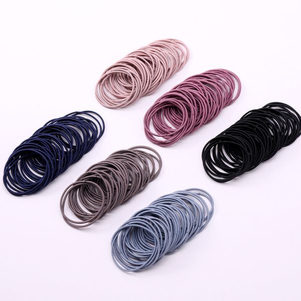 hair accessories women rubber bands scrunchies elastic hair girls ponytail holder ties gum 100pcs/set, Pink