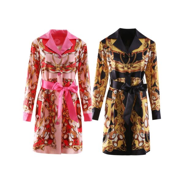 high-quality silk blend printed long-sleeves shirt dress runway style, Black 
high-quality silk blend printed long-sleeves shirt dress runway style, Black