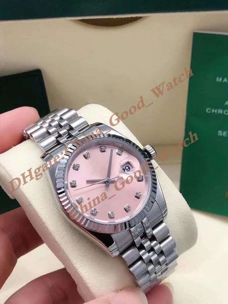 watch of women pink diamond dial model dress version date 31mm stainless steel jubilee strap automatic sapphire glass lady gift women watche, Slivery;brown
watch of women pink diamond dial model dress version date 31mm stainless steel jubilee strap automatic sapphire glass lady gift women watche, Slivery;brown