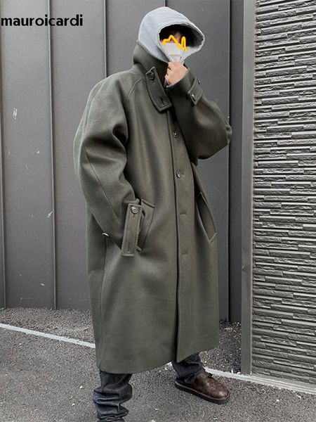 men's wool blends mauroicardi autumn winter long oversized windproof armygreen black warm woolen trench coat men single breasted runway
men's wool blends mauroicardi autumn winter long oversized windproof armygreen black warm woolen trench coat men single breasted runway
