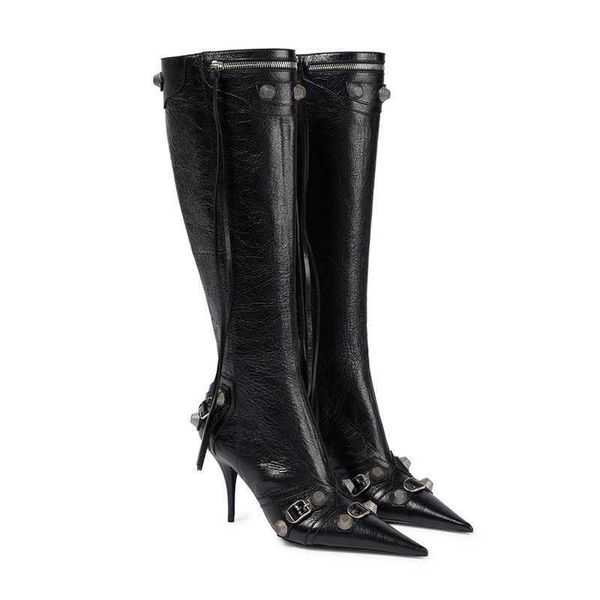 boots cagole designer boots woman winter black knee-high boot stud buckle embellished pointed toe stiletto heel real leather tall booties
boots cagole designer boots woman winter black knee-high boot stud buckle embellished pointed toe stiletto heel real leather tall booties