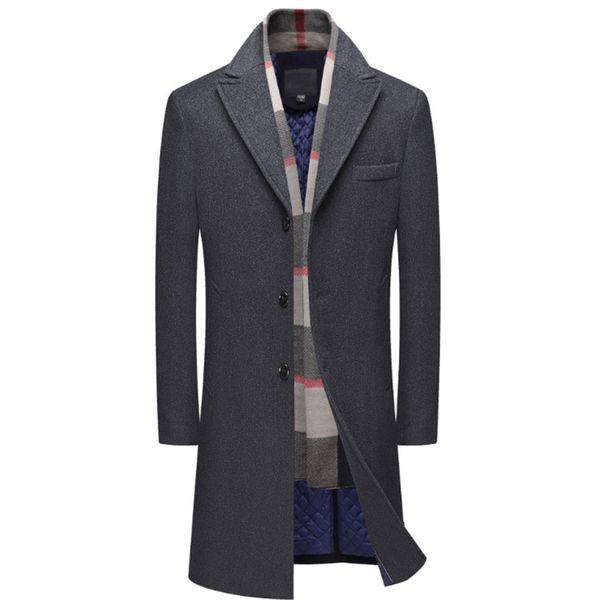 men's wool blends mens wool coat single breasted long trench coat men winter thick woolen overcoat casual jacket detachable scarf 22093, Black
men's wool blends mens wool coat single breasted long trench coat men winter thick woolen overcoat casual jacket detachable scarf 22093, Black
