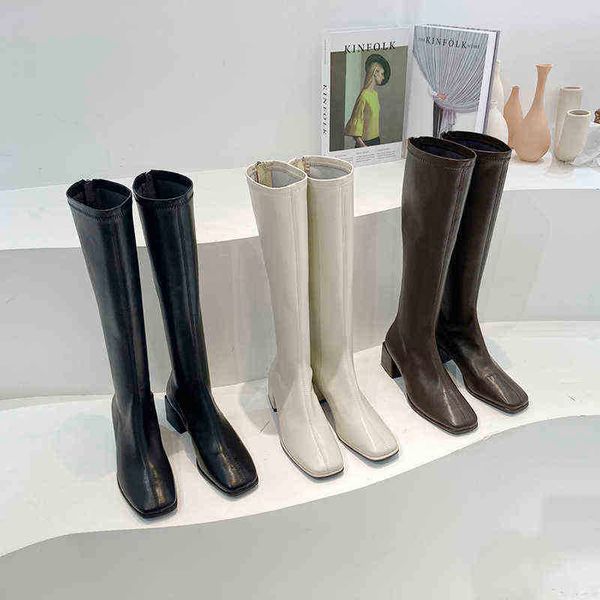designer boots autumn winter women long soft leather square heel ladies knight casual thigh knee high 220815, Black
designer boots autumn winter women long soft leather square heel ladies knight casual thigh knee high 220815, Black