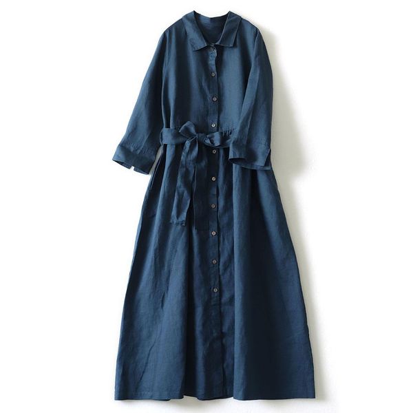 dresses pure linen dress lapel shirt skirt 2021 autumn new artistic cotton linen women's long dress 283, Black;gray
dresses pure linen dress lapel shirt skirt 2021 autumn new artistic cotton linen women's long dress 283, Black;gray