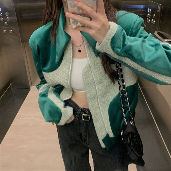 womens jackets autumn winter splicing stand collar long sleeve jacket women vintage fashion loose sports jacket women winter coat 220930, Black;brown
womens jackets autumn winter splicing stand collar long sleeve jacket women vintage fashion loose sports jacket women winter coat 220930, Black;brown