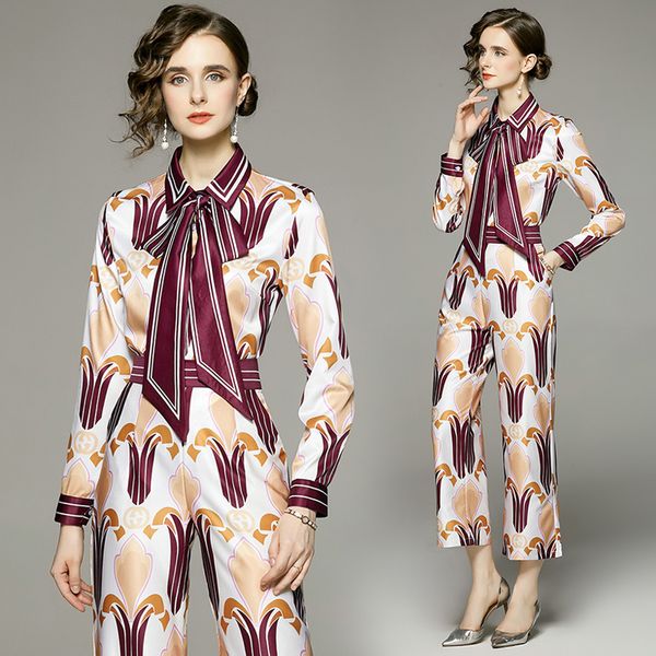 european floral printed two piece sets pants 2022 runway designer fashion women's elegant casual button shirt and wide leg trousers sui, White
european floral printed two piece sets pants 2022 runway designer fashion women's elegant casual button shirt and wide leg trousers sui, White