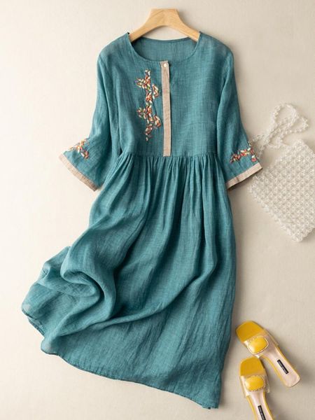 dresses women summer casual dress new arrivlal 2022 vintage style floral embroidery loose comfortable female a-line long dresses t006, Black;gray
dresses women summer casual dress new arrivlal 2022 vintage style floral embroidery loose comfortable female a-line long dresses t006, Black;gray