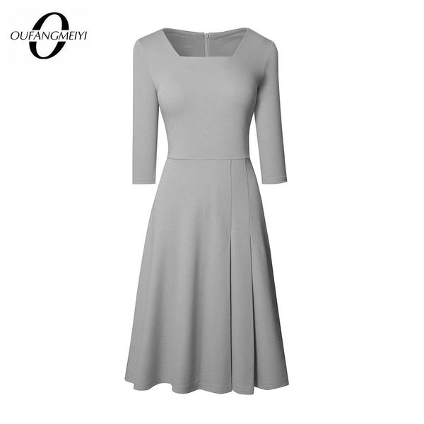 dresses women ladylike elegant solid color 3/4 sleeve square collar fit and flare a-line dress ea318, Black;gray
dresses women ladylike elegant solid color 3/4 sleeve square collar fit and flare a-line dress ea318, Black;gray
