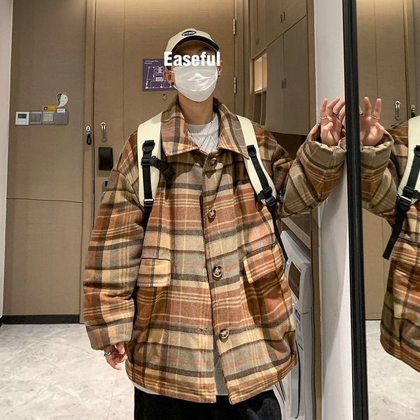 men's wool blends men's plaid printing cottonpadded clothes thickened wool loose coats keep warm parkas blueyellow snow jackets si, Black
men's wool blends men's plaid printing cottonpadded clothes thickened wool loose coats keep warm parkas blueyellow snow jackets si, Black