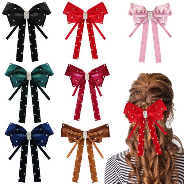 big velvet rhinestone bow hair clips for women girls korean tassel long ribbon hairpins barrettes kids hair accessories, Slivery;white
big velvet rhinestone bow hair clips for women girls korean tassel long ribbon hairpins barrettes kids hair accessories, Slivery;white