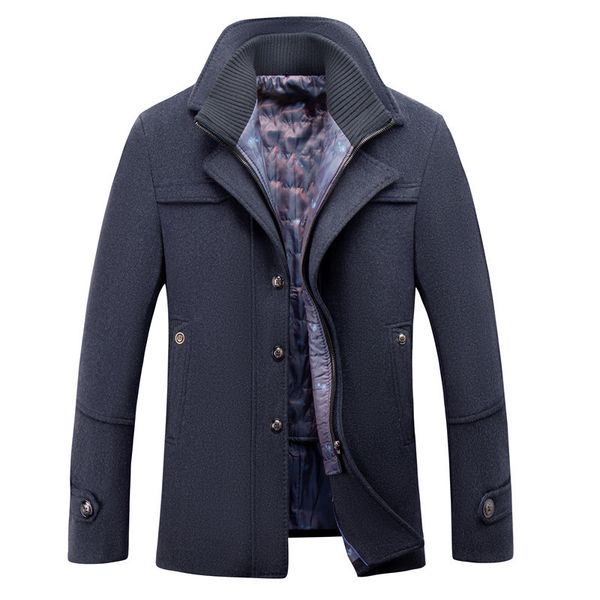 men's wool blends winter wool coat men jacket double collar slim men wool blend coat cotton liner detachable casual trench coat 220930, Black
men's wool blends winter wool coat men jacket double collar slim men wool blend coat cotton liner detachable casual trench coat 220930, Black