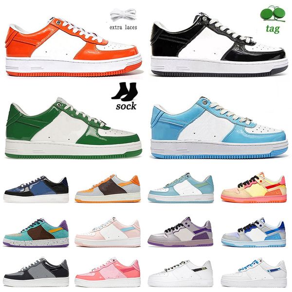 sk8 bapestas running shoes baped star low patent leather sneakers patent black white green blue camo pink orange mens women platofrme bathin
sk8 bapestas running shoes baped star low patent leather sneakers patent black white green blue camo pink orange mens women platofrme bathin