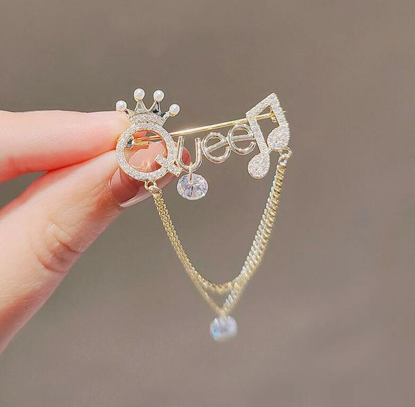 european and american fashion long short sleeve pins brooches letter queen tassel brooch female fashion personality sweater suit accessories, Gray
european and american fashion long short sleeve pins brooches letter queen tassel brooch female fashion personality sweater suit accessories, Gray
