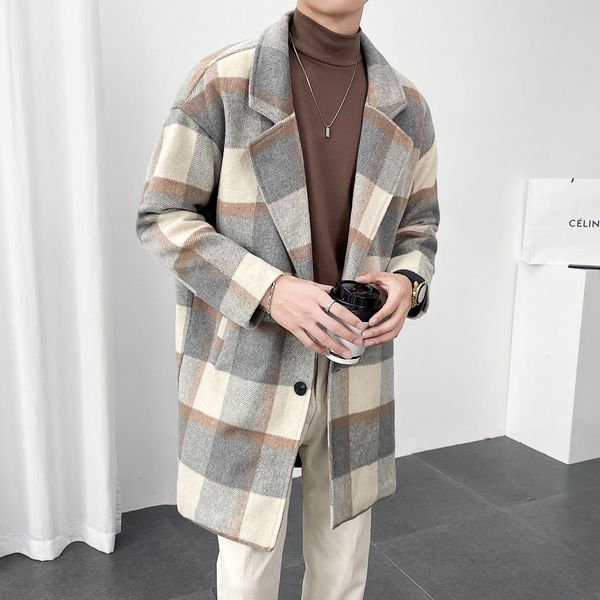 men's wool blends men's cashmere long woollen blends trench loose casual plaid windbreaker overcoat snow jackets business coats pa, Black
men's wool blends men's cashmere long woollen blends trench loose casual plaid windbreaker overcoat snow jackets business coats pa, Black