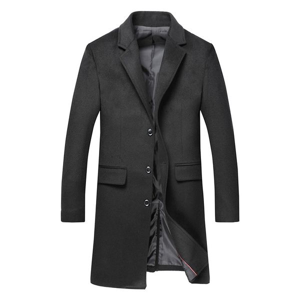 men's wool blends parklees wool solid trench coat men long sleeve windproof warm big pocket coat men casual office plus size streetwear, Black
men's wool blends parklees wool solid trench coat men long sleeve windproof warm big pocket coat men casual office plus size streetwear, Black
