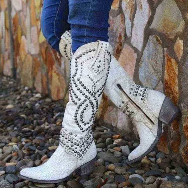 designer boots western cowboy for women winter chunky heel fashion rivet pointed toe knee high female shoes plus size 43 220815, Black
designer boots western cowboy for women winter chunky heel fashion rivet pointed toe knee high female shoes plus size 43 220815, Black