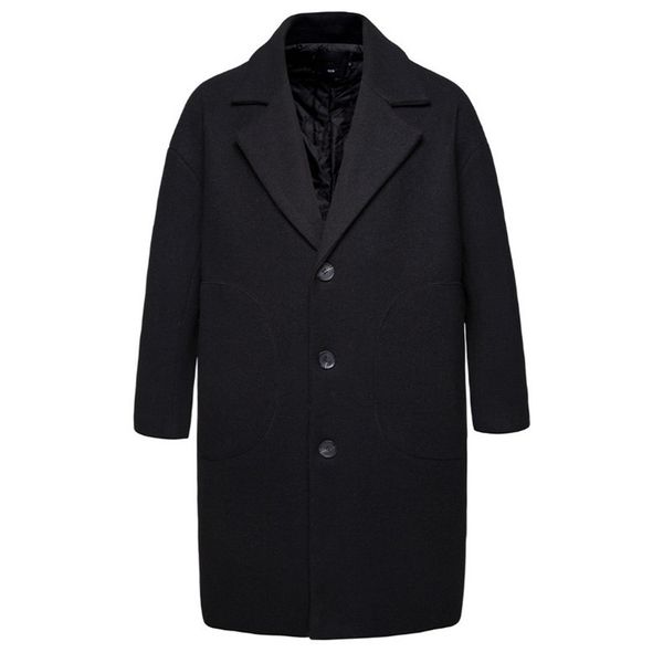 men's wool blends autumn winter wool blends jacket men single breasted overcoat loose long trench coat men casual woolen coat arrivals, Black
men's wool blends autumn winter wool blends jacket men single breasted overcoat loose long trench coat men casual woolen coat arrivals, Black