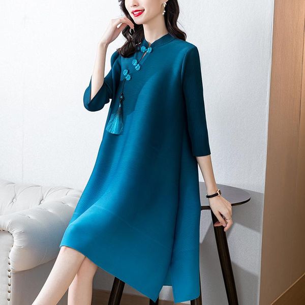 dresses high-end miyak pleated loose dress autumn spring chinese style evening party mid-length dress women stretch gradient dresses, Black;gray
dresses high-end miyak pleated loose dress autumn spring chinese style evening party mid-length dress women stretch gradient dresses, Black;gray