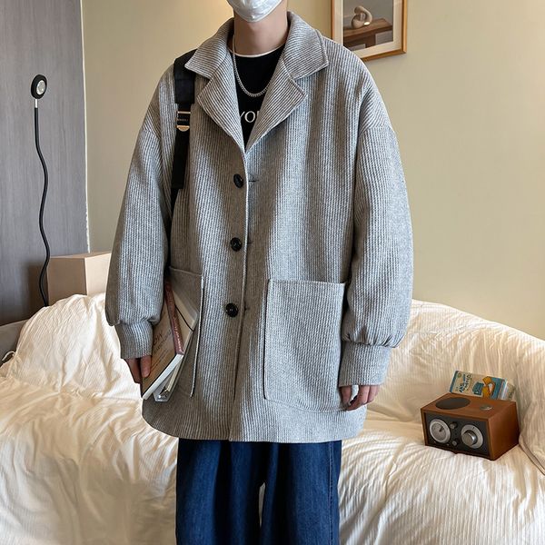 men's wool blends men's solid color suit snow jackets midlength loose coat casual fashion outerwear solid color wool blends warm, Black
men's wool blends men's solid color suit snow jackets midlength loose coat casual fashion outerwear solid color wool blends warm, Black