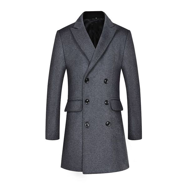 men's wool blends winter wool trench coat men double breasted long sleeve slim woolen coat office casual daily streetwear 220930, Black
men's wool blends winter wool trench coat men double breasted long sleeve slim woolen coat office casual daily streetwear 220930, Black
