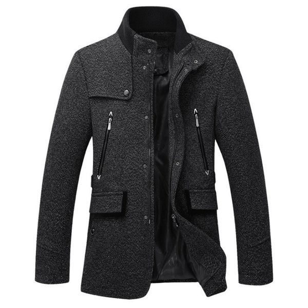 men's wool blends wool blend jacket men autumn winter slim fit woolen coat casual trench coat men zippers brand overcoats 220930, Black
men's wool blends wool blend jacket men autumn winter slim fit woolen coat casual trench coat men zippers brand overcoats 220930, Black