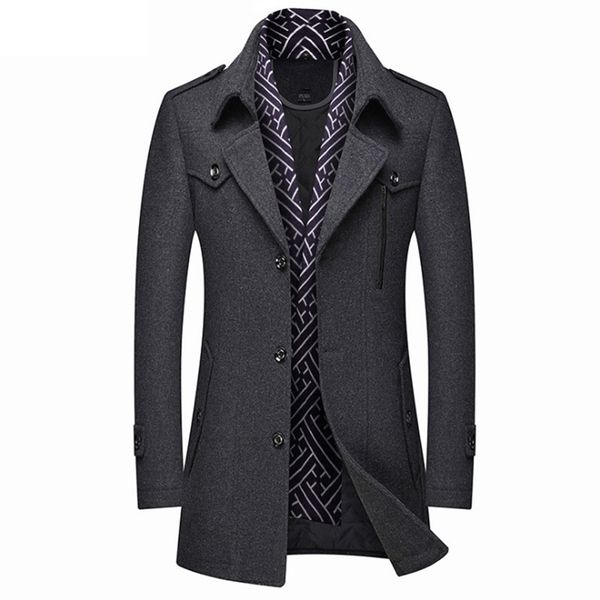 men's wool blends brand men wool blends coats scarf collar thick trench coat winter casual long woolen coat men cold resistant overcoat, Black
men's wool blends brand men wool blends coats scarf collar thick trench coat winter casual long woolen coat men cold resistant overcoat, Black