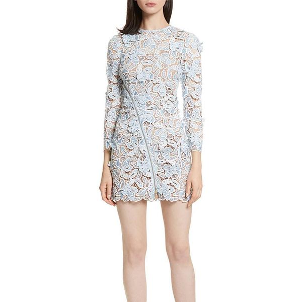 dresses spring autumn new women's 3d applique lace dress light blue long sleeve round neck slim lady dress classic two piece sets, Black;gray
dresses spring autumn new women's 3d applique lace dress light blue long sleeve round neck slim lady dress classic two piece sets, Black;gray