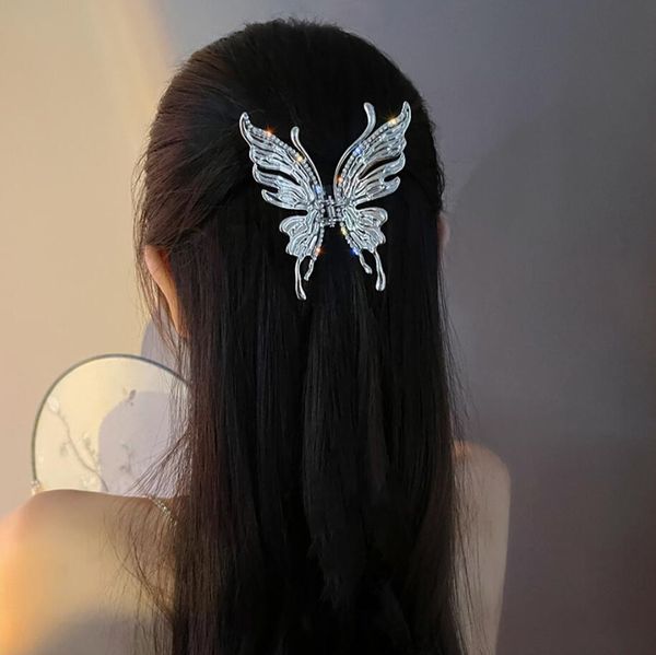 fashion large metal butterfly hair clips claw for women rhinestone hairpin dish up gripper claws ponytail claw clip, Golden;silver
fashion large metal butterfly hair clips claw for women rhinestone hairpin dish up gripper claws ponytail claw clip, Golden;silver