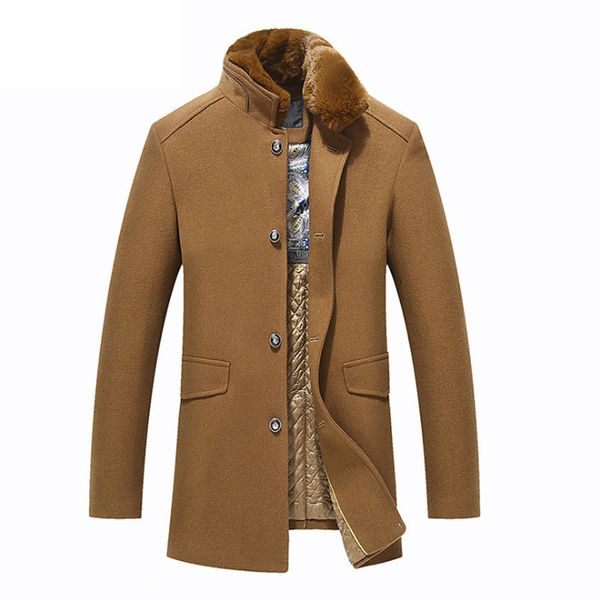 men's wool blends autumn winter wool blends coat men fur collar mid long windbreaker jacket male british style woolen coat men drop 220, Black
men's wool blends autumn winter wool blends coat men fur collar mid long windbreaker jacket male british style woolen coat men drop 220, Black