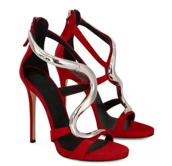 luxury design sandals leather ribbon inlaid metal snake shaped high heels summer elegant ladies evening dress party, Black
luxury design sandals leather ribbon inlaid metal snake shaped high heels summer elegant ladies evening dress party, Black