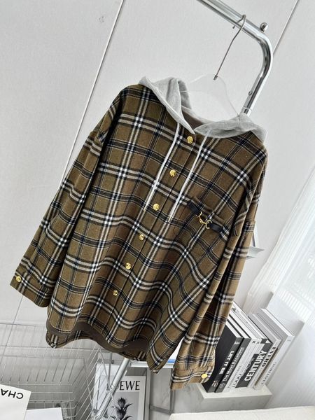 women's jackets 2022 european designers design new products in autumn and winter wear hat plaid woolen shirt coat, Black;brown
women's jackets 2022 european designers design new products in autumn and winter wear hat plaid woolen shirt coat, Black;brown