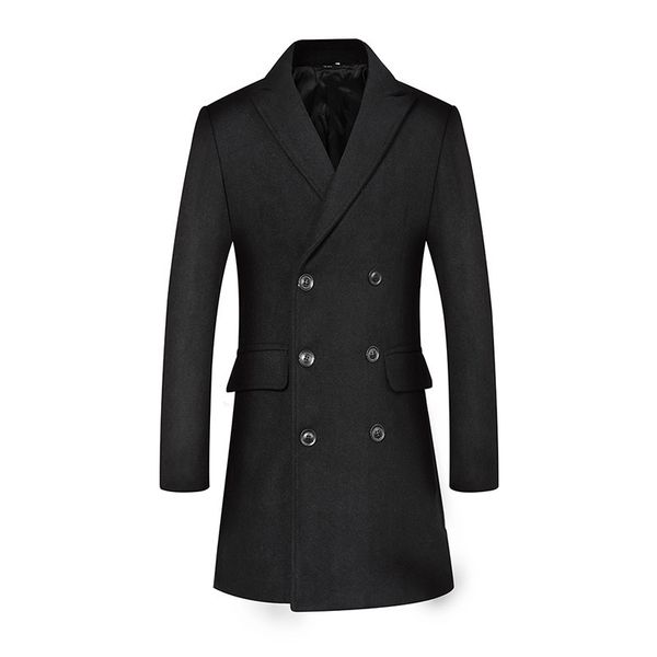 men's wool blends parklees winter wool trench coat men double breasted long sleeve slim woolen coat casual daily office streetwear 2209, Black
men's wool blends parklees winter wool trench coat men double breasted long sleeve slim woolen coat casual daily office streetwear 2209, Black