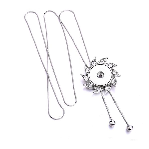 adjustable chains snap button sunflower charms pendant jewelry zircon flower fit 18mm snaps buttons necklace for women noosa, Silver
adjustable chains snap button sunflower charms pendant jewelry zircon flower fit 18mm snaps buttons necklace for women noosa, Silver