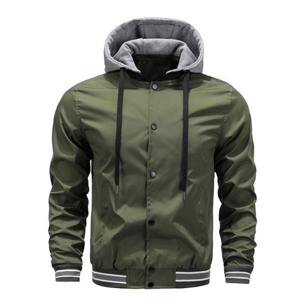 mens jackets spring autumn solid color detachable hooded baseball stand collar casual slim fashion bomber men 220930, Black;brown
mens jackets spring autumn solid color detachable hooded baseball stand collar casual slim fashion bomber men 220930, Black;brown