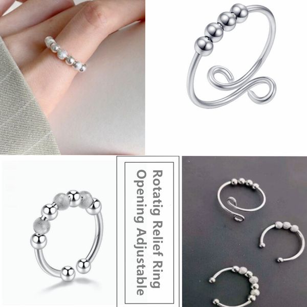 opening stainless steel rotaring ring relief anxiety designer band link clover luxury nail love tennis charm homme men chains for women ring, Silver
opening stainless steel rotaring ring relief anxiety designer band link clover luxury nail love tennis charm homme men chains for women ring, Silver