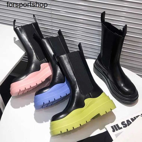 designer boots botega boots new versatile martin boot british style chelsea booties round head contrast leather network red, Black 
designer boots botega boots new versatile martin boot british style chelsea booties round head contrast leather network red, Black