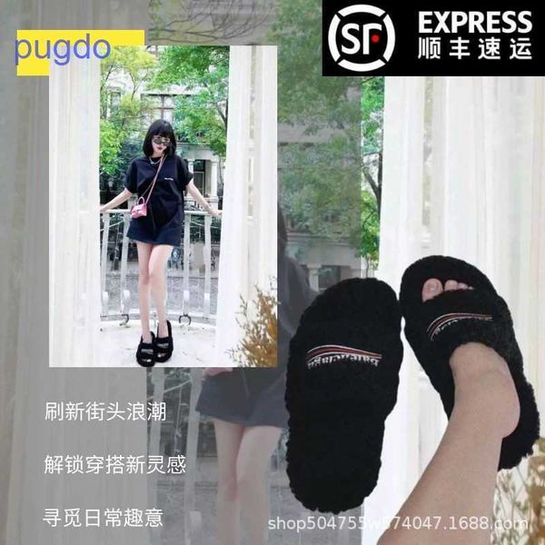 designer ba lenciaga winter slippers online shop family b's wool slippers women's new style in the autumn of 20, Black
designer ba lenciaga winter slippers online shop family b's wool slippers women's new style in the autumn of 20, Black