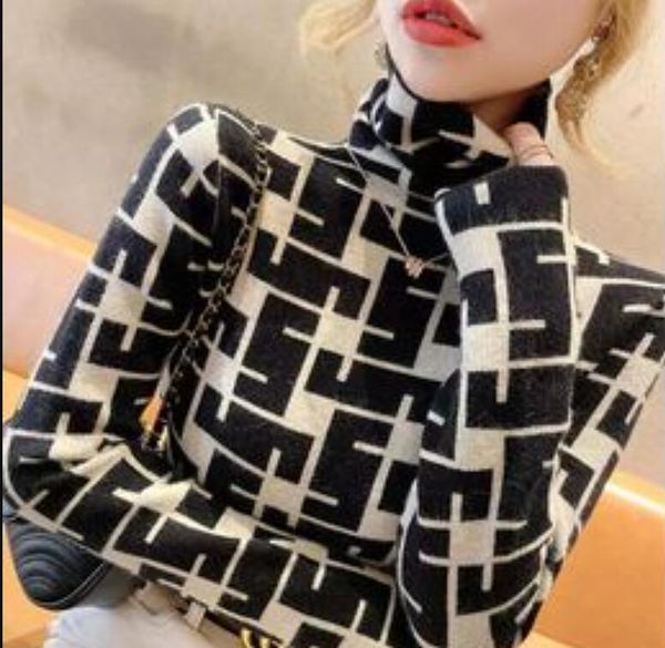 women's sweaters luxury designer vintage print long sleeve turtleneck t shirt fop chic basic tee shirt puff dress, White;black
women's sweaters luxury designer vintage print long sleeve turtleneck t shirt fop chic basic tee shirt puff dress, White;black