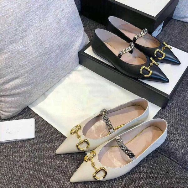 fashion women flat designer pointed dress shoes 100% authentic cowhide metal chain lady leather letter casual shoe mules princetown trample, Black
fashion women flat designer pointed dress shoes 100% authentic cowhide metal chain lady leather letter casual shoe mules princetown trample, Black