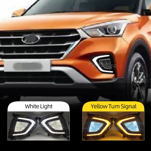 2pcs 2pcs drl for hyundai creta ix25 2017 2018 2019 2020 led daytime running light fog lamp cover with yellow turning signal lamp
2pcs 2pcs drl for hyundai creta ix25 2017 2018 2019 2020 led daytime running light fog lamp cover with yellow turning signal lamp