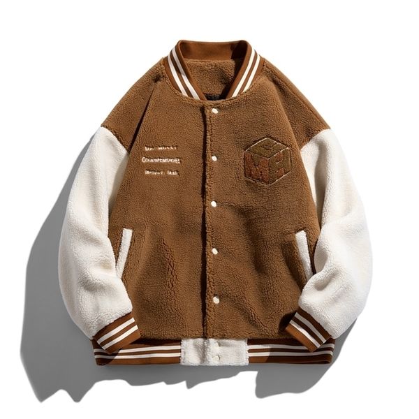 mens jackets winter oversized faux lamb fur bomber streetwear men warm fashion coat korean trend fleece baseball 220930, Black;brown
mens jackets winter oversized faux lamb fur bomber streetwear men warm fashion coat korean trend fleece baseball 220930, Black;brown