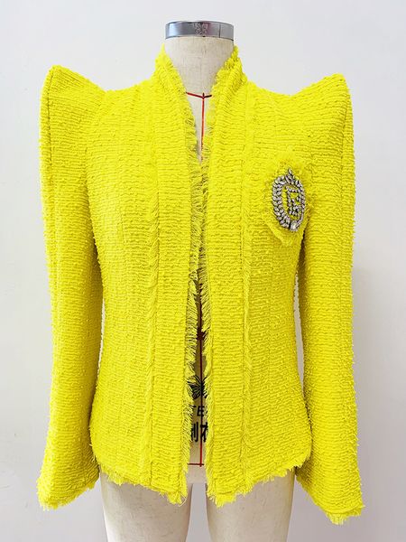 high-quality tweed fringing lion buttons rhinestone broaden-shoulder blazer, White;black
high-quality tweed fringing lion buttons rhinestone broaden-shoulder blazer, White;black