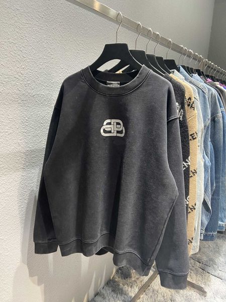 high version b paris snowflake lock buckle round neck water washing heavy engineering pullover autumn and winter loose os men's, Black
high version b paris snowflake lock buckle round neck water washing heavy engineering pullover autumn and winter loose os men's, Black