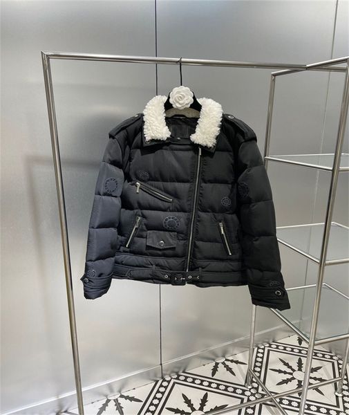 women's down jacket fur wool collar detachable sleeve for vest with motorcycle wear keep warm puffers coat, Black
women's down jacket fur wool collar detachable sleeve for vest with motorcycle wear keep warm puffers coat, Black