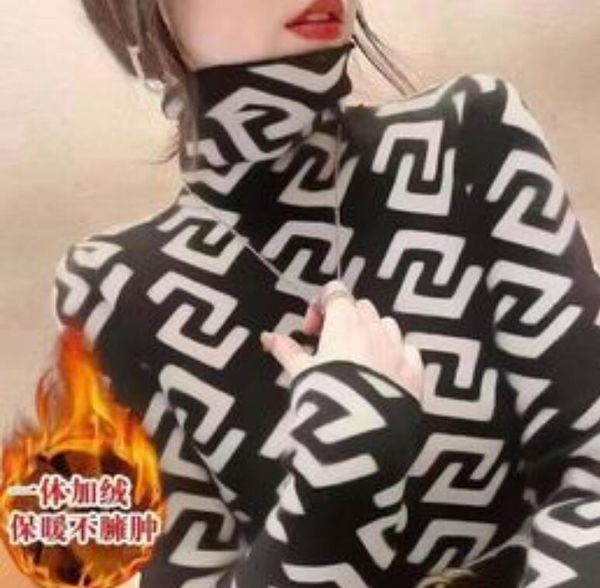women's sweaters designer print turtleneck t-shirt puff dress double-sided velvet thicken warm long sleeve women's clothing, White;black
women's sweaters designer print turtleneck t-shirt puff dress double-sided velvet thicken warm long sleeve women's clothing, White;black