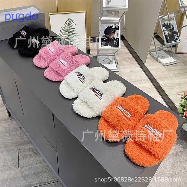 designer ba lenciaga winter slippers online shop b home one line belt light luxury mao slippers women's autumn, Black
designer ba lenciaga winter slippers online shop b home one line belt light luxury mao slippers women's autumn, Black