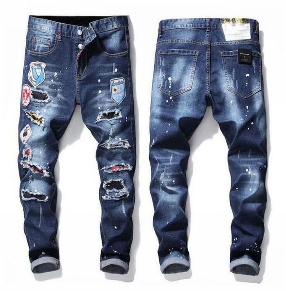 unique men ripped badge blue skinny jeans men's fashion designer slim fit washed motocycle denim pants panelled hip hop trousers mm10hf
unique men ripped badge blue skinny jeans men's fashion designer slim fit washed motocycle denim pants panelled hip hop trousers mm10hf